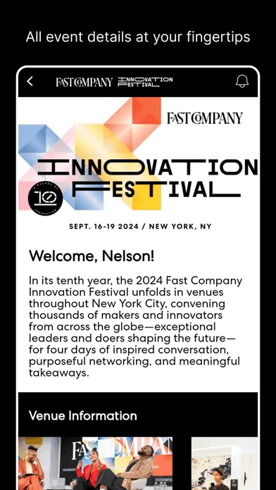 Capturas de pantalla de Fast Company Events