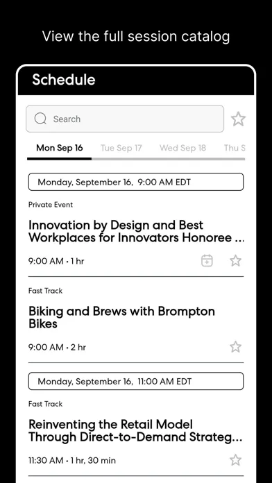 Capturas de pantalla de Fast Company Events
