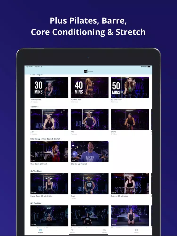 SweatCycle OnDemand iPad  স্ক্রিনশট
