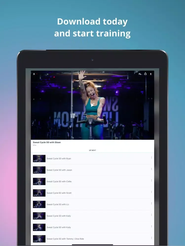 Zrzuty ekranu SweatCycle OnDemand iPad 