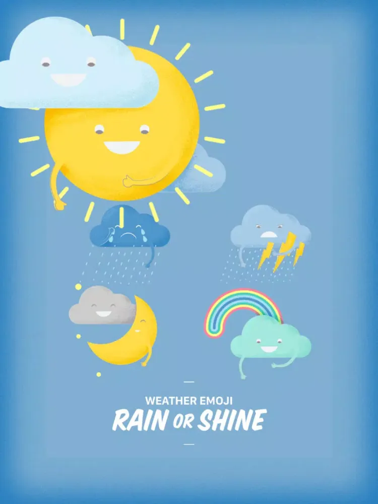 Weather Emoji Rain or Shine iPad  스크린샷