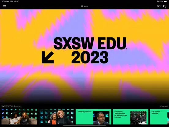 Capturas de pantalla de SXSW EDU TV iPad 