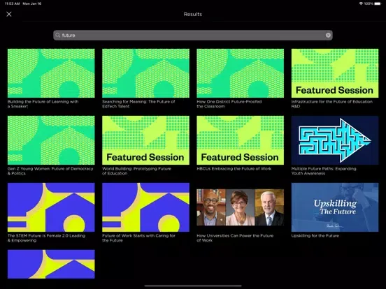 Capturas de pantalla de SXSW EDU TV iPad 