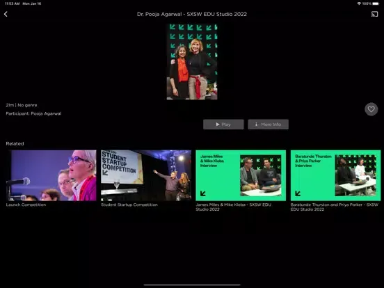 Capturas de pantalla de SXSW EDU TV iPad 