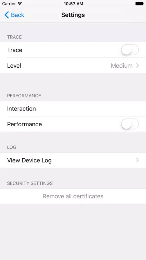 ภาพหน้าจอของ SAP Hybrid Web Container