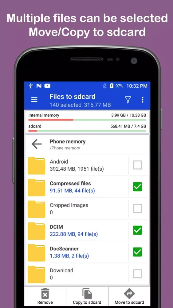 Captures d'écran de Copy / Move to sdcard