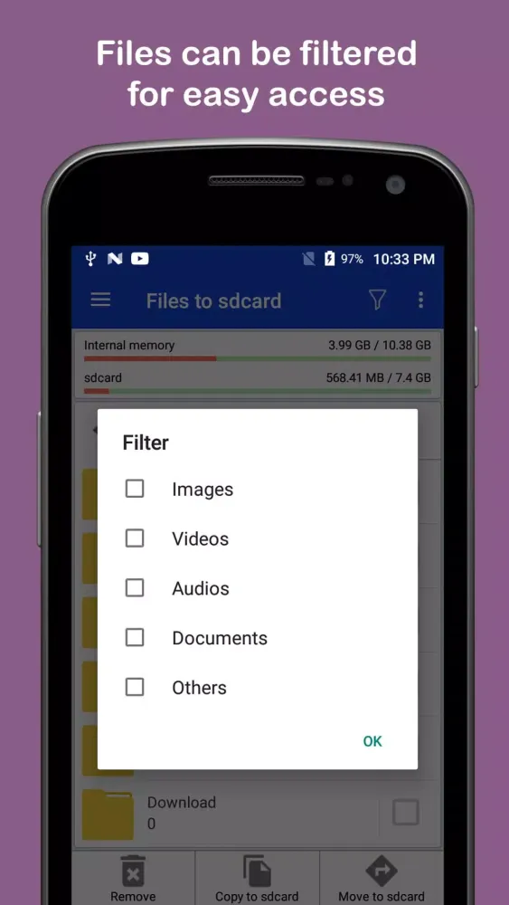 Captures d'écran de Copy / Move to sdcard