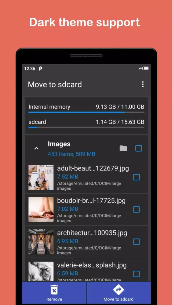 Move files to SD card Ekran Görüntüleri