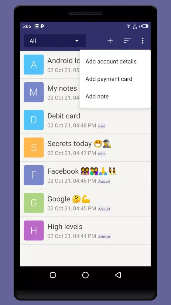 Password Manager Screenshots