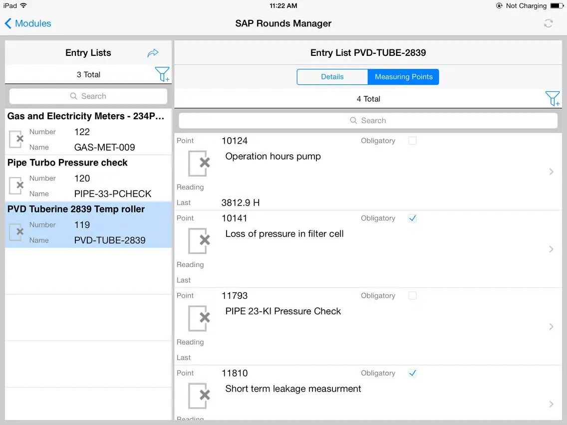 SAP Rounds Manager iPad  Ekran Görüntüleri