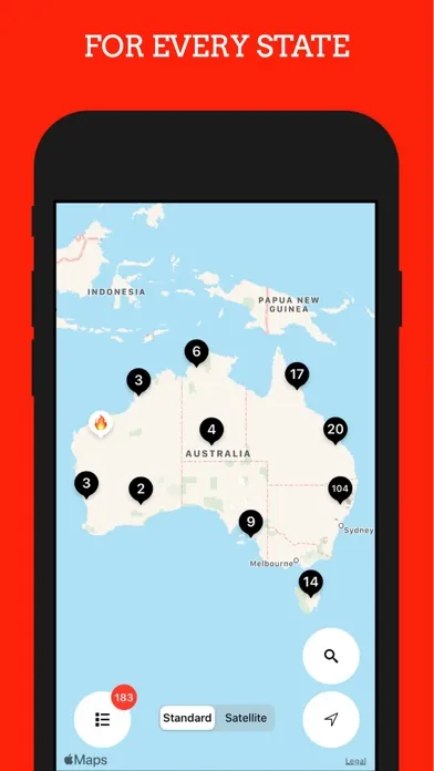 Australian Fires. Bushfire Map Screenshots