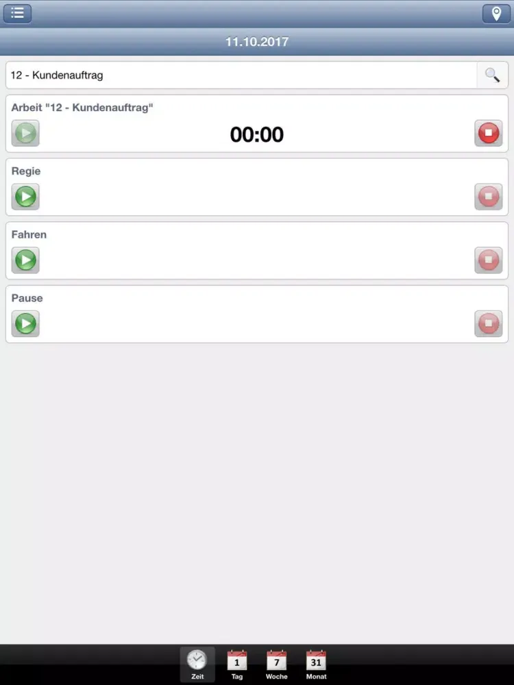 Capturas de tela do TimeApp iPad 