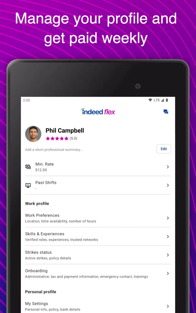 Screenshot di Indeed Flex