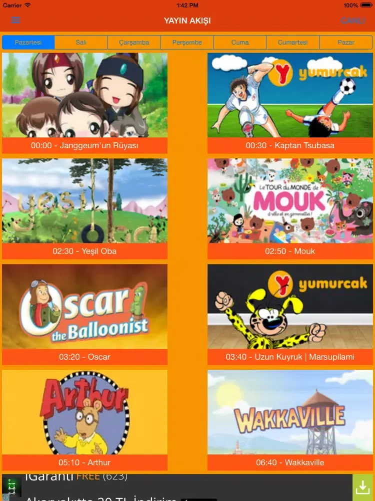 Yumurcak Televizyonu iPad 应用截图