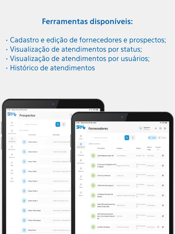SRM mobile iPad  Screenshots