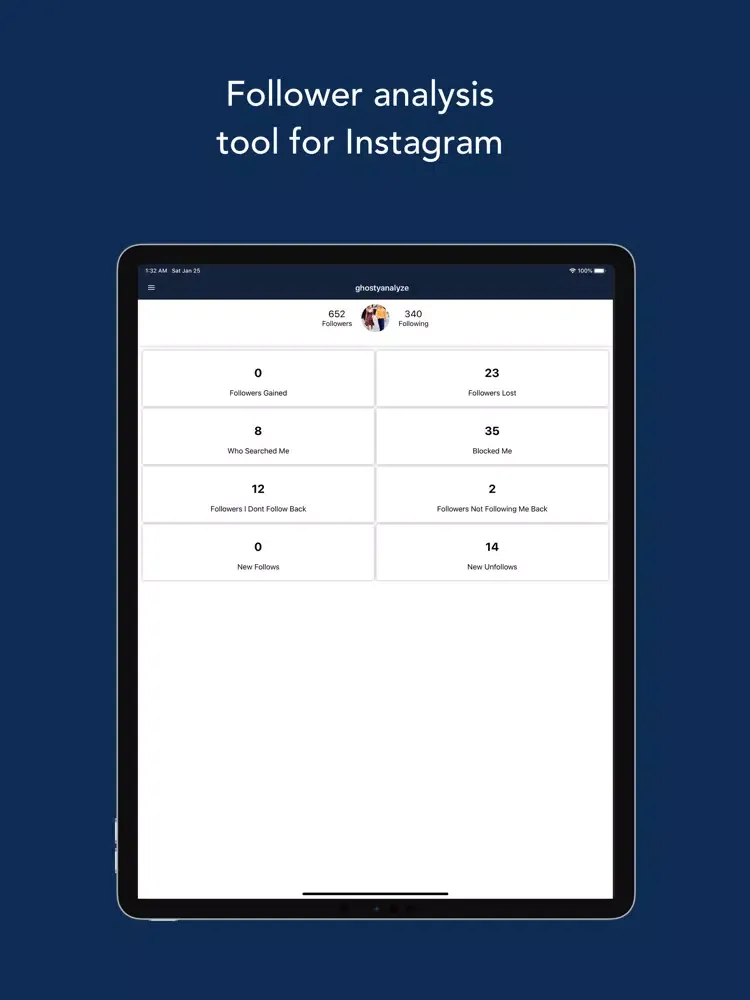 Zrzuty ekranu Ghosty Analyze For Instagram iPad 