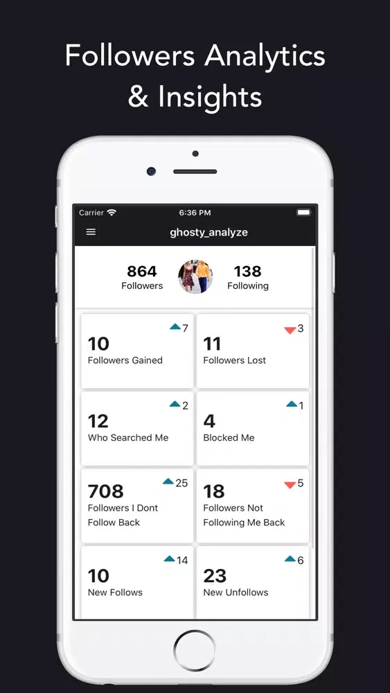 Zrzuty ekranu Ghosty Analyze For Instagram