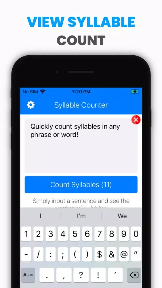 Capturas de tela do Word Syllable Counter.