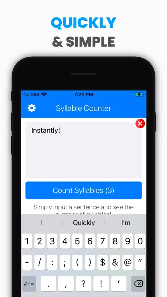 Capturas de tela do Word Syllable Counter.