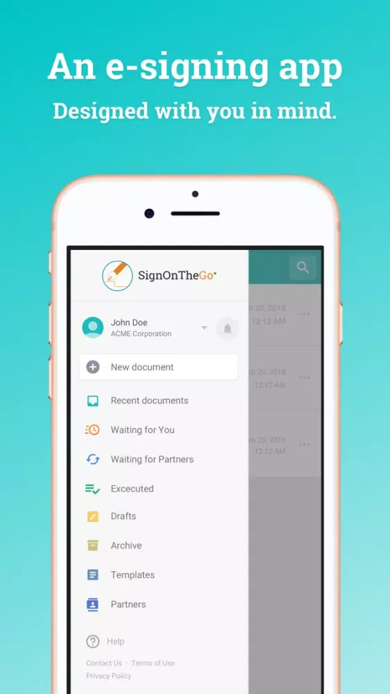 Captures d'écran de SignOnTheGo eSignature App
