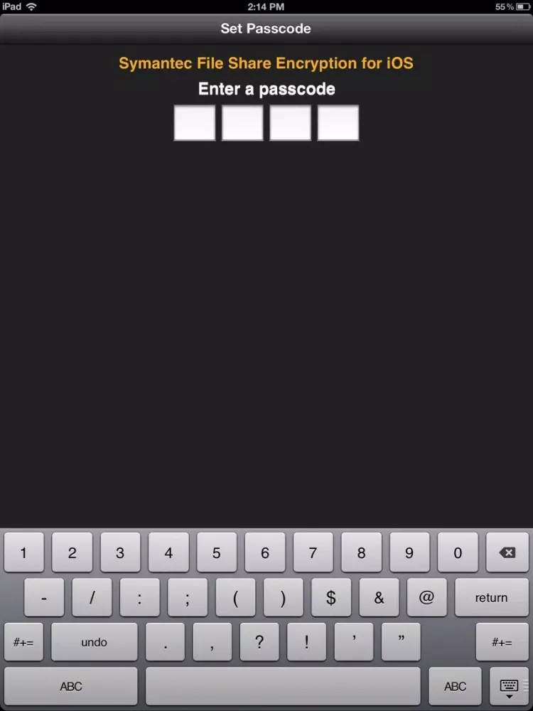 Capturas de pantalla de Symantec File Share Encryption for iOS iPad 