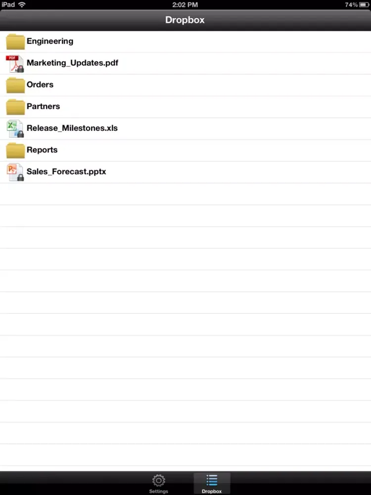 Capturas de pantalla de Symantec File Share Encryption for iOS iPad 