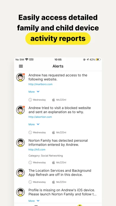 Norton Family Companion App سکرین شاٹس