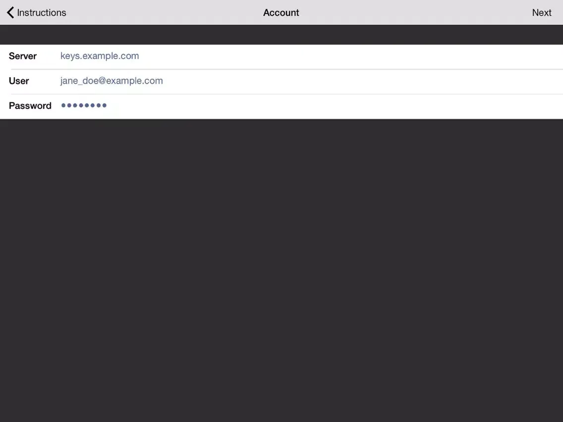 Tangkapan layar Symantec Mobile Encryption iPad 