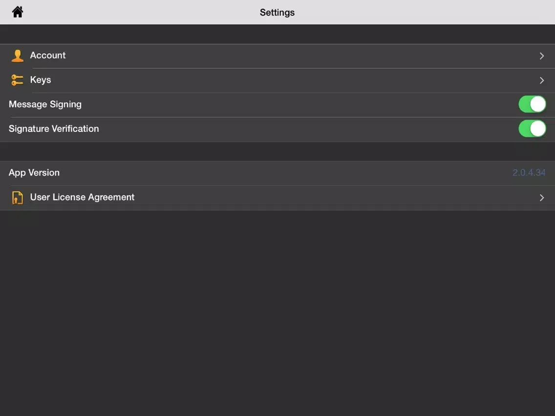 Tangkapan layar Symantec Mobile Encryption iPad 