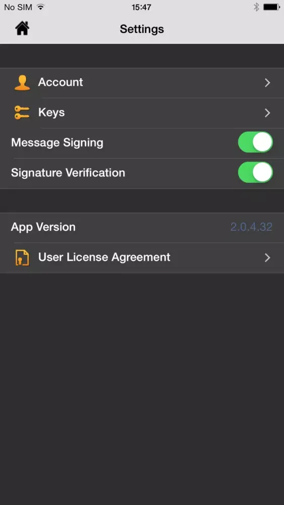 Tangkapan layar Symantec Mobile Encryption