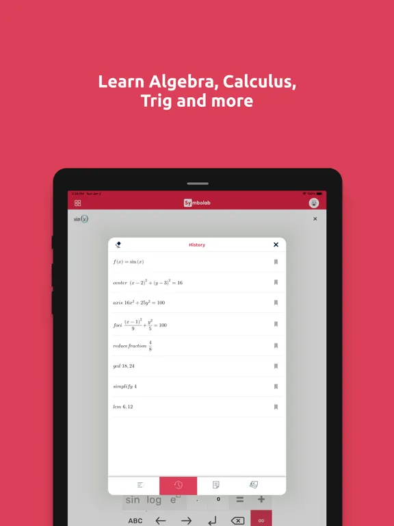 Capturas de tela do Symbolab: AI Math Calculator iPad 