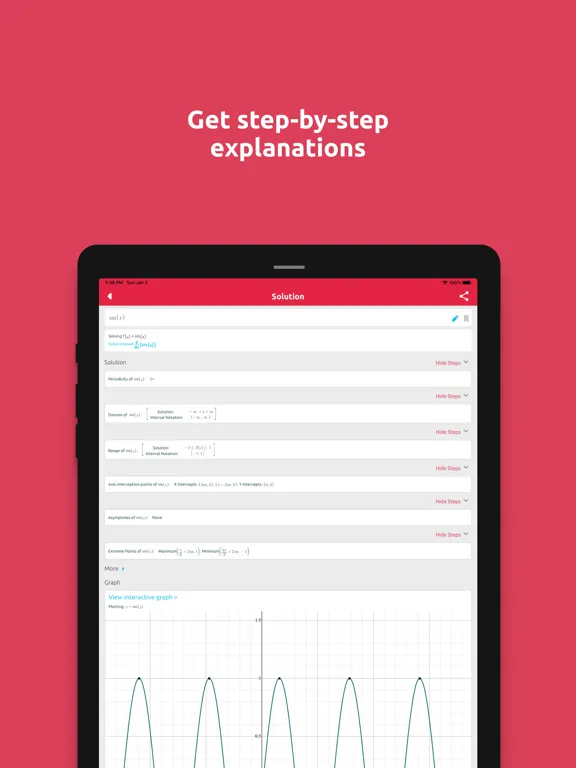Capturas de tela do Symbolab: AI Math Calculator iPad 