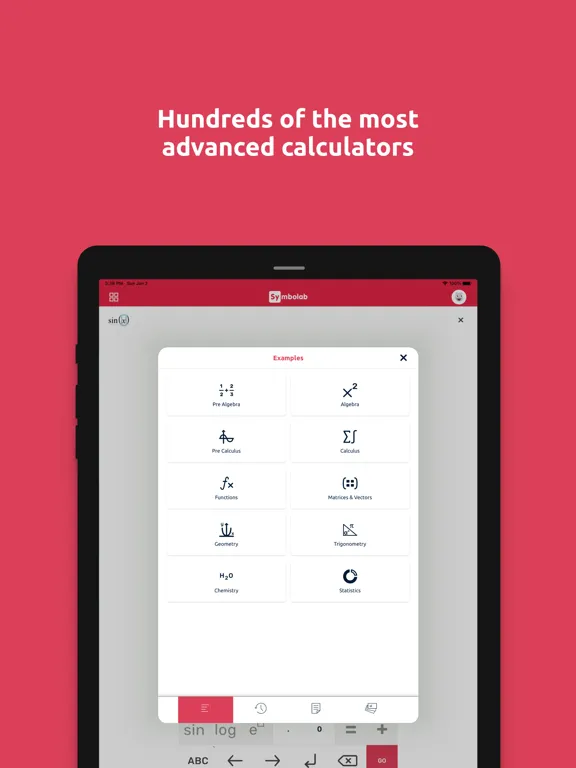 Capturas de tela do Symbolab: AI Math Calculator iPad 