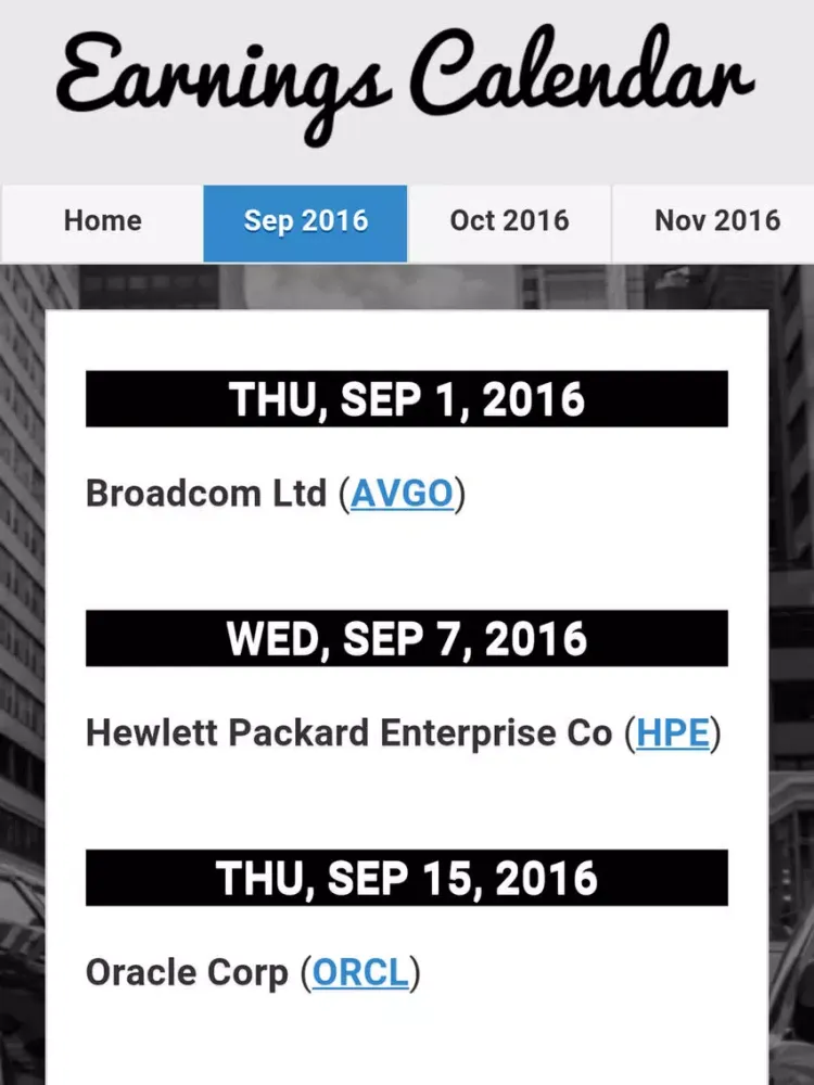 Symbol Surfing Earnings Calendar iPad 應用截圖