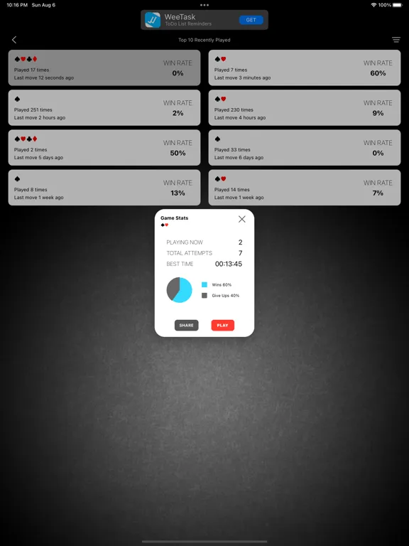 SpiderMate - Spider Solitaire iPad  স্ক্রিনশট