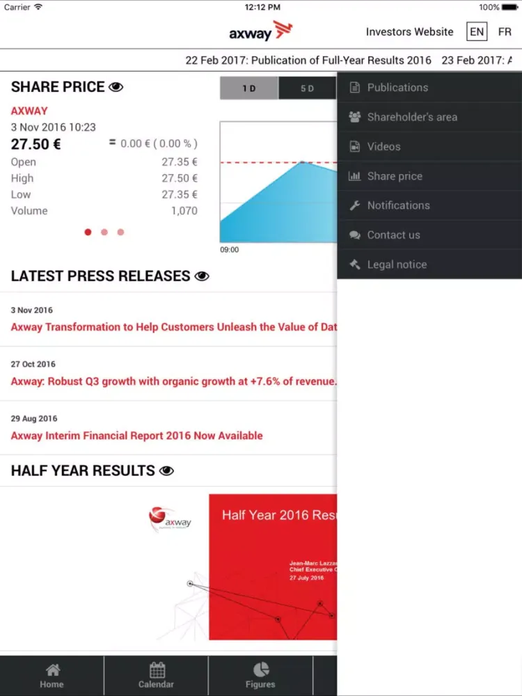 Axway IR iPad  स्क्रीनशॉट