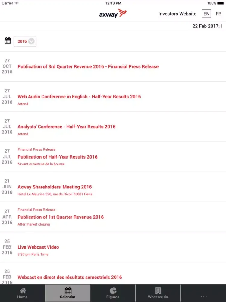 Axway IR iPad  स्क्रीनशॉट