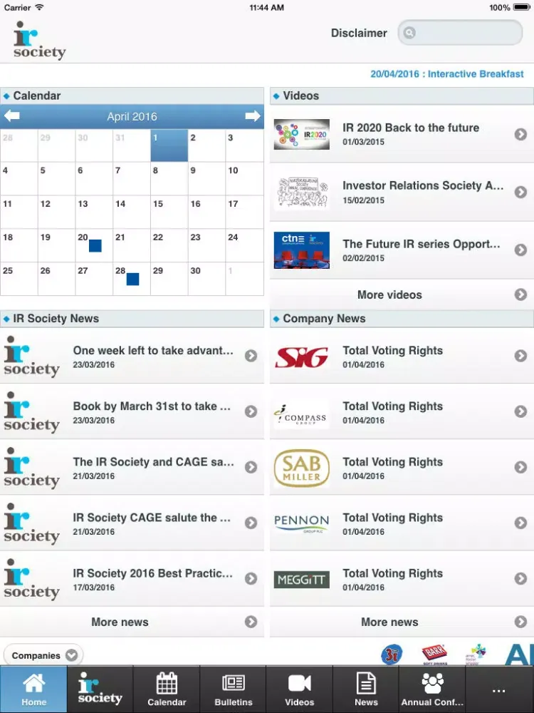 IR Society iPad  Ekran Görüntüleri