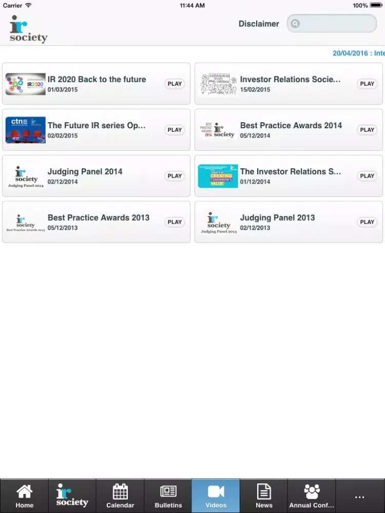 IR Society iPad  Ekran Görüntüleri