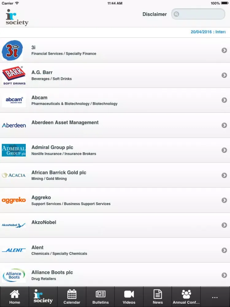 IR Society iPad  Ekran Görüntüleri