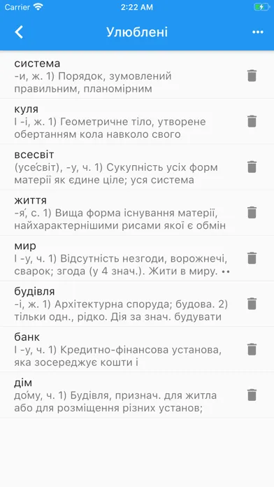 Tangkapan skrin Український Тлумачний Словник