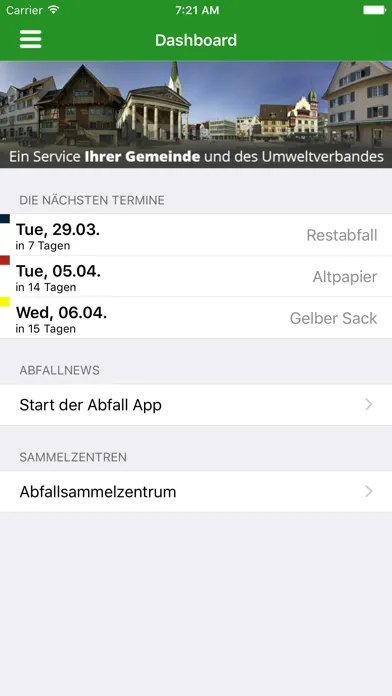 Tangkapan layar Abfall App - Vorarlberg