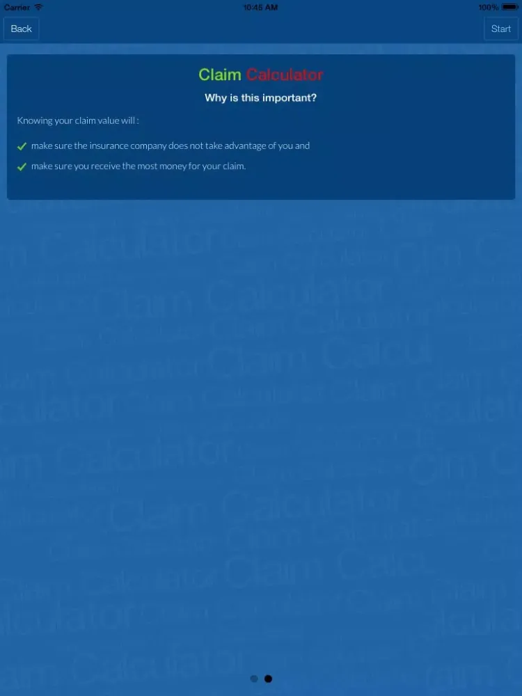 Accident Injury Claim Calculator iPad 应用截图