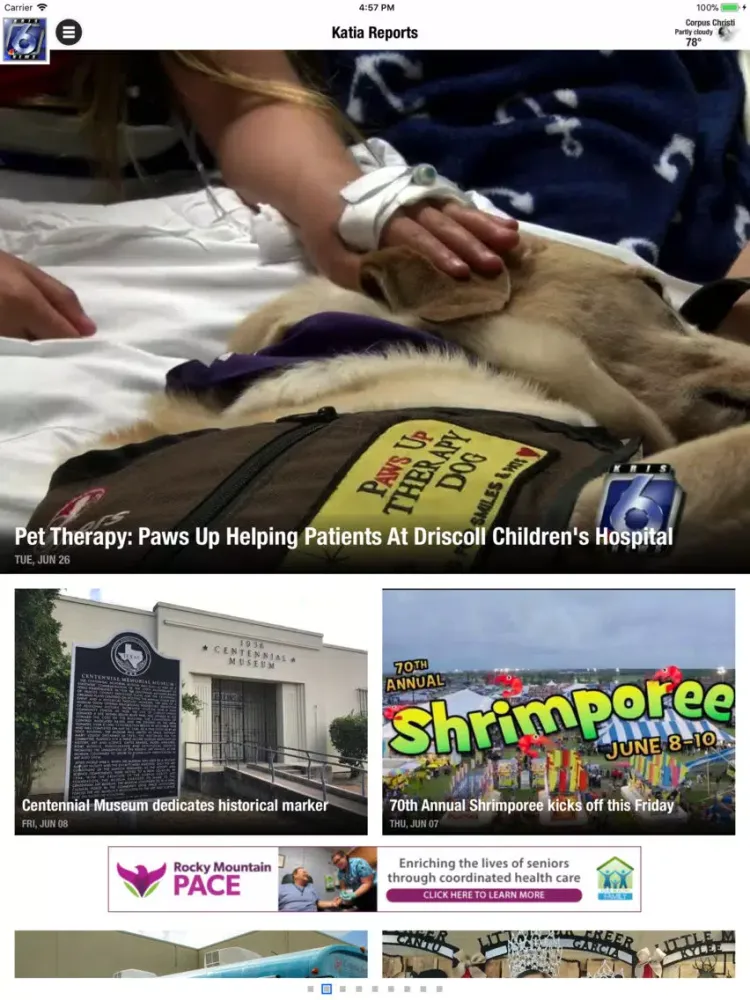Tangkapan skrin KRIS 6 News iPad 