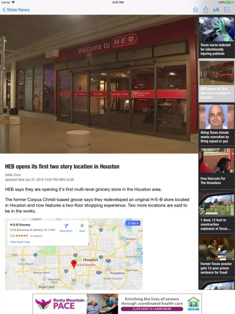 Tangkapan skrin KRIS 6 News iPad 