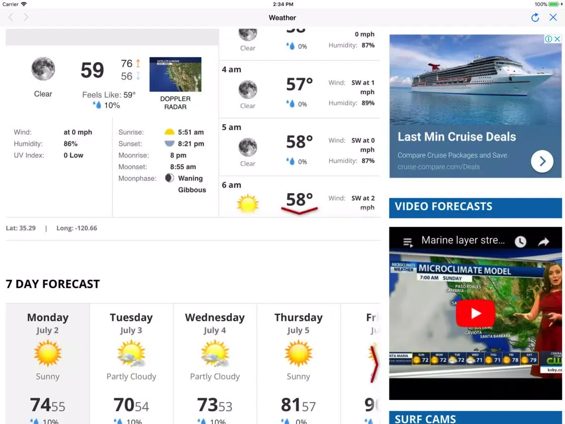 ภาพหน้าจอของ KSBY News iPad 