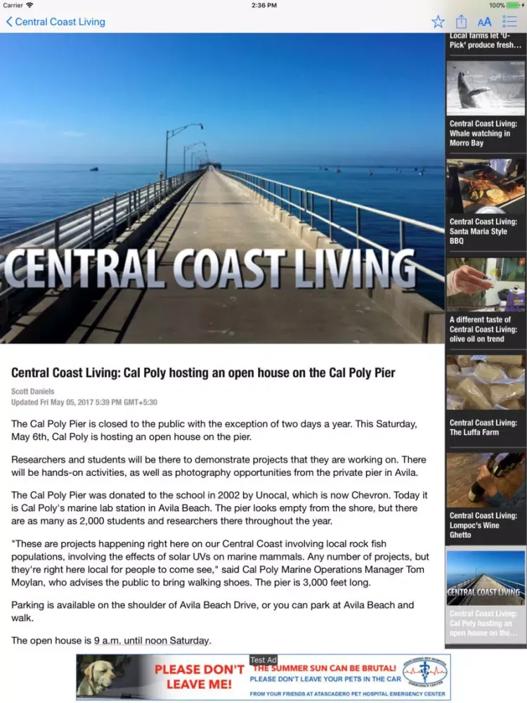 ภาพหน้าจอของ KSBY News iPad 