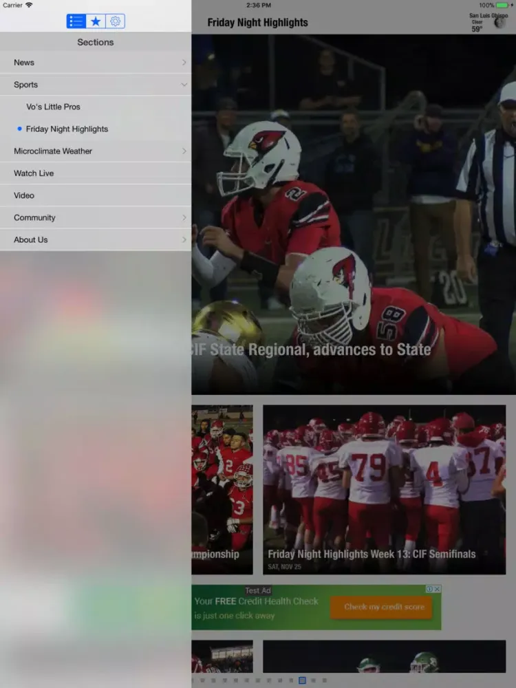 ภาพหน้าจอของ KSBY News iPad 
