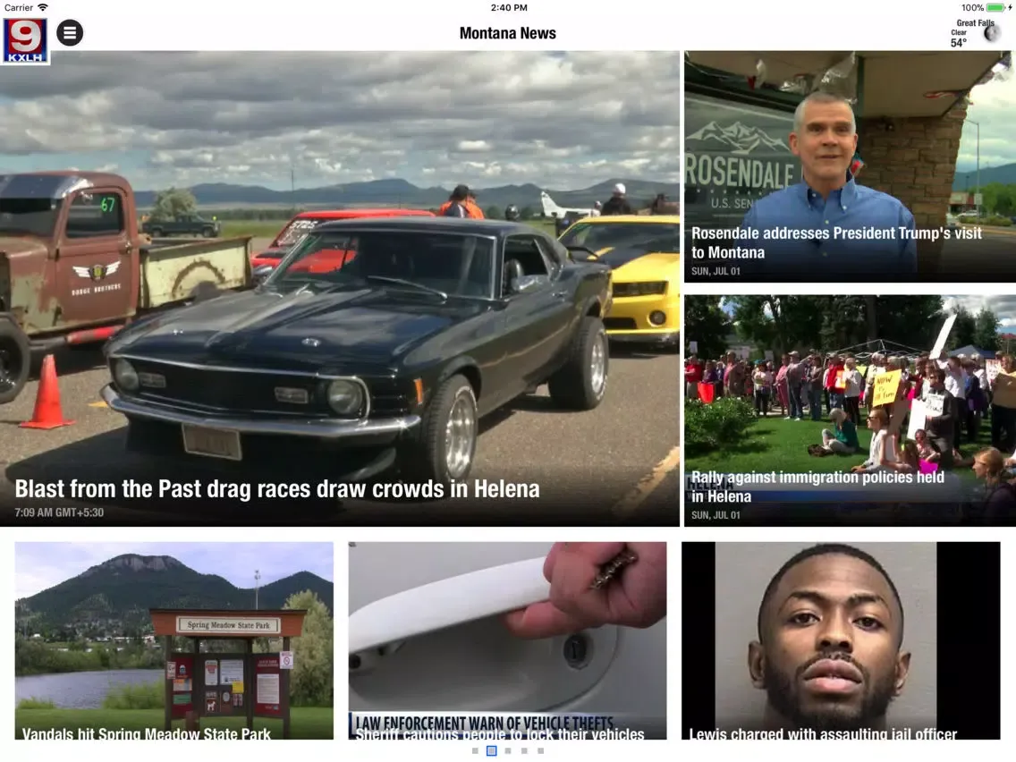Tangkapan skrin KXLH News iPad 