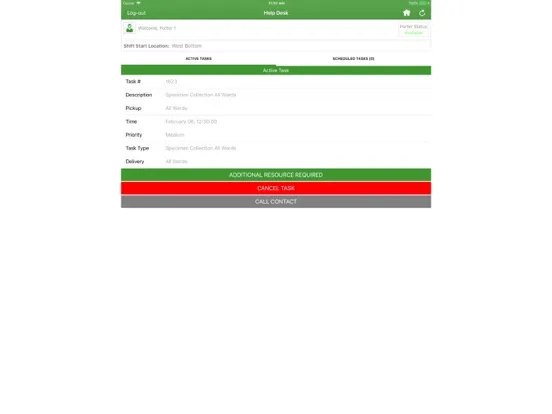 Ảnh chụp màn hình của HelpDesk - Porter Tracking iPad 